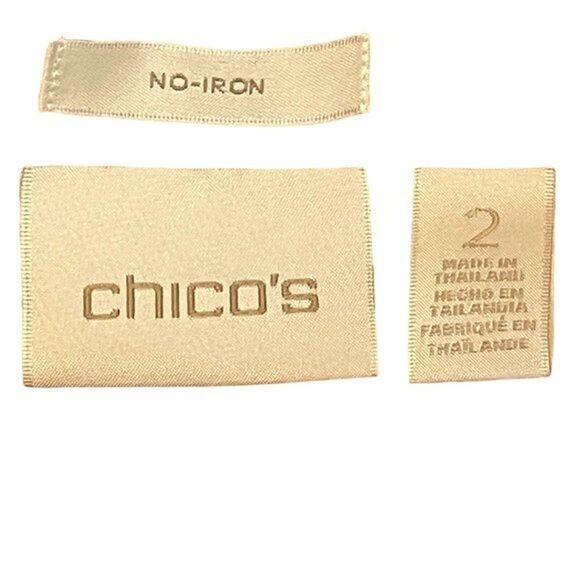 Chicos No Iron Womens 100% Linen Orange Button Down Tie Front Shirt Top 2 / L - Picture 2 of 16